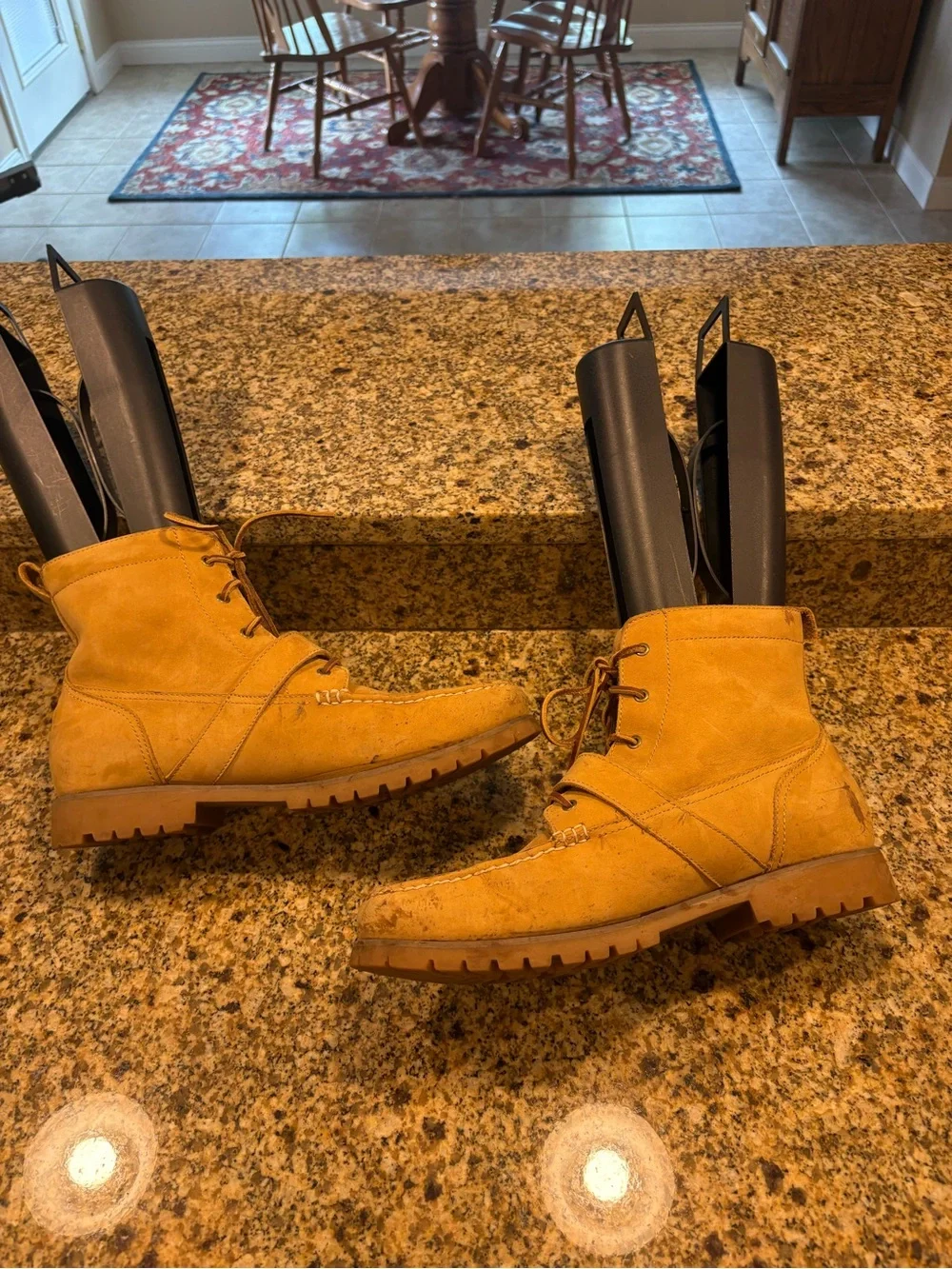 Polo Ralph Lauren Redmond Boots Mens 13 Tan Leather Lace Up Riding Ankle Strap